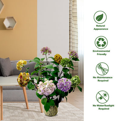 58cm Custom Artificial Landscape Trees Silk Fabric Hydrangea Evergreen For Living Room Decor