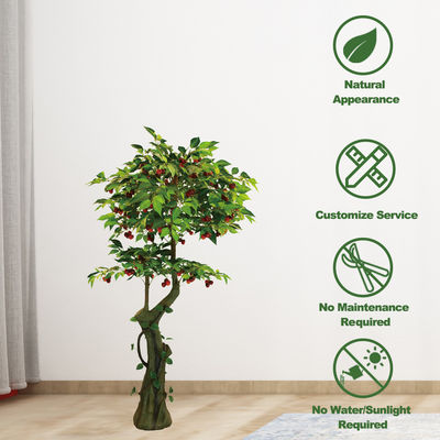 Fabric Material Plastic Artificial Apple Tree Outside Home Decoration