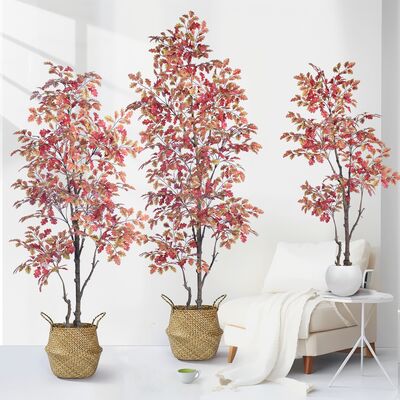 Commercial Artificial Autumn Oak Tree | 160cm 185cm 210cm Fall Foliage Tree for Hotel & Restaurant Ambiance