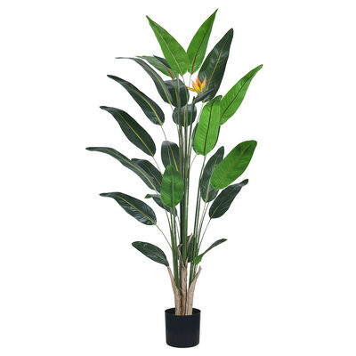 Haihong Factory Wholesale Plastic Decorative Plants 4ft 6ft Bird of Paradise Artificial Plant for Home Cafe Shop Decoration