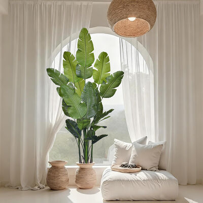 High Quality Real Touch Leaves Artificial Plant Strelitzia Nicolai Fire Resistant Faux Bird of Paradise for Indoor and Outdoor