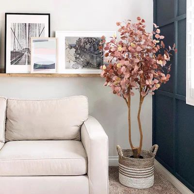 150cm Red Eucalyptus Artificial Potted Floor Plants For Garden Decor