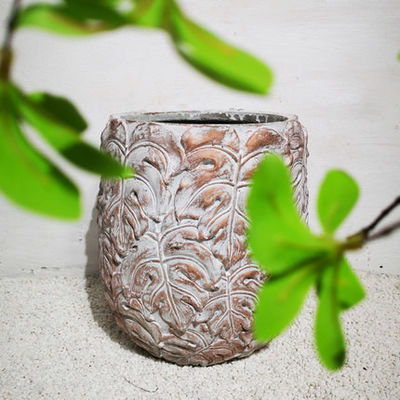 48cm Mystery Patterned Cement Pot Artificial Plant Accessories