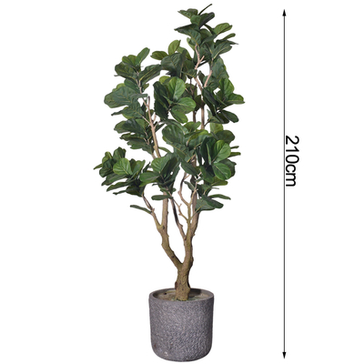 Multi-Stem 7ft Artificial Ficus Lyrata Faux Fiddle Leaf Fig Plant For Lobby Apartments hotel decolation