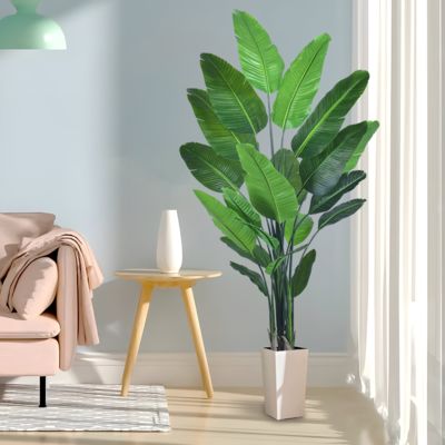 Faux Traveller's Palm Tree (artificial birds of paradise plant​) - 180cm/210cm Realistic PE Leaf Artificial Plant for Indoor Outdoor Decor