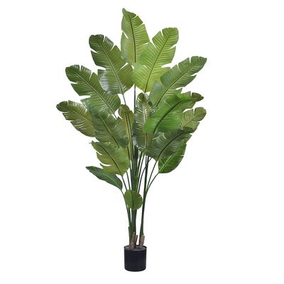 Haihong New Arrival Indoor Artificial Plants Realistic Bird Of Paradise Artificial Plant Tropical Palm Decoration Salon For Home