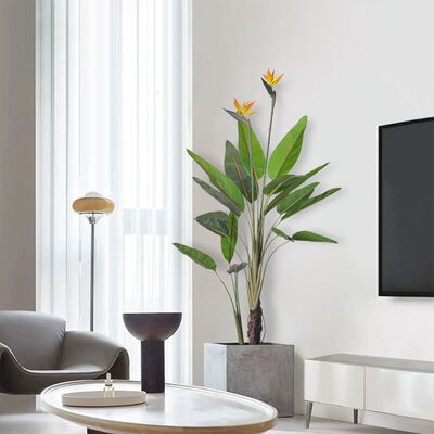 haihong Artificial plant Silk Bird of Paradise Tropical Palm Tree Potted Plant for Decor