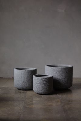 6inch Round Grey Plant Pots
